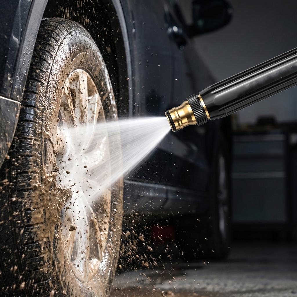 High Pressure Car Wash Water Gun Booster Nozzle Hose Connector Set for Garden Watering Balcony Cleaning Sanitary Spray Gun Plastic Version