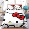 H-Hello Kitty Duvet Cover Set Home Style Bedding Soft Laundry Cotton Bed 3 Piece Set Student Dormitory Gift