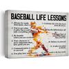 Hijie Baseball Poster Canvas Wall Art for Home Decor, Motivational Life Lessons Print Painting, Gifts for Men 12x15 Inch