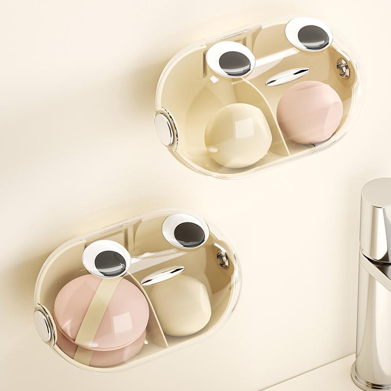 Cosmetic storage box Household wall hanging perforation-free sealing dust proof multi-functional powder puff beauty egg storage