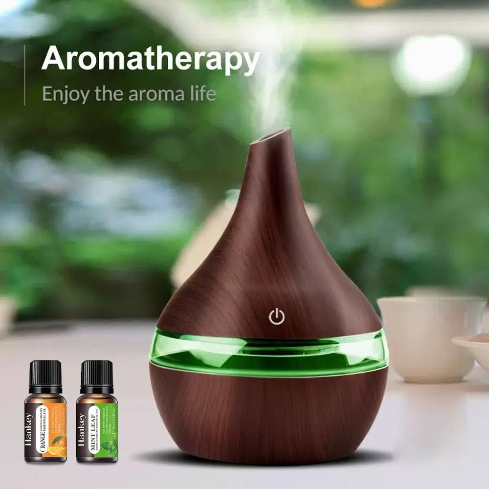 300ml Portable USB Humidifier & Aromatherapy Diffuser 2 in 1 for Home, Office & Travel, Includes Essential Oils, Ultra Quiet Pe