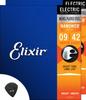 Elixir Super Light 009-042 Nanoweb Coated Electric Guitar Strings (2 Sets) with Musent Pick (Trial Set 12002-2P)