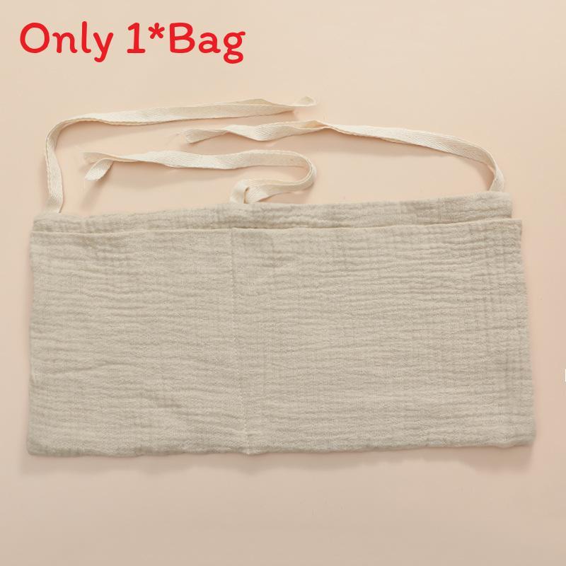 Baby Bedside Storage Bag With Double Pockets Made Of Cotton For Nursery Organization