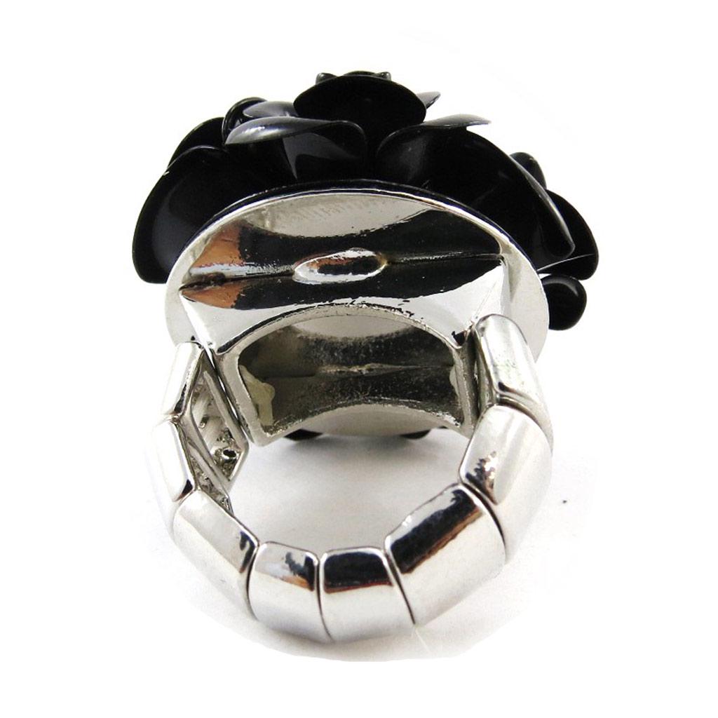 Les Trésors De Lily [J2045] - Black 'Boules De Roses' Designer Ring