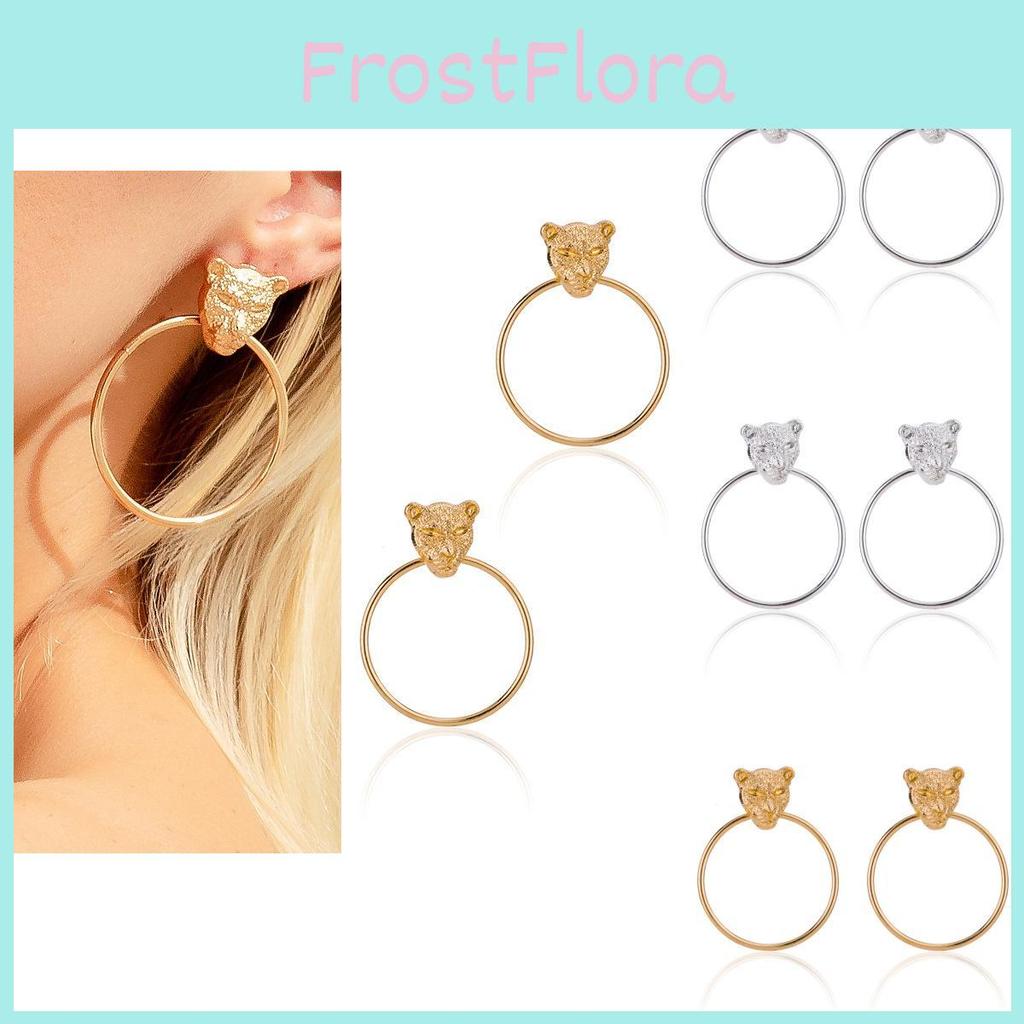 Leopard Head Fashion Geometric Alloy Earrings Trendy Metal Jewelry Women For