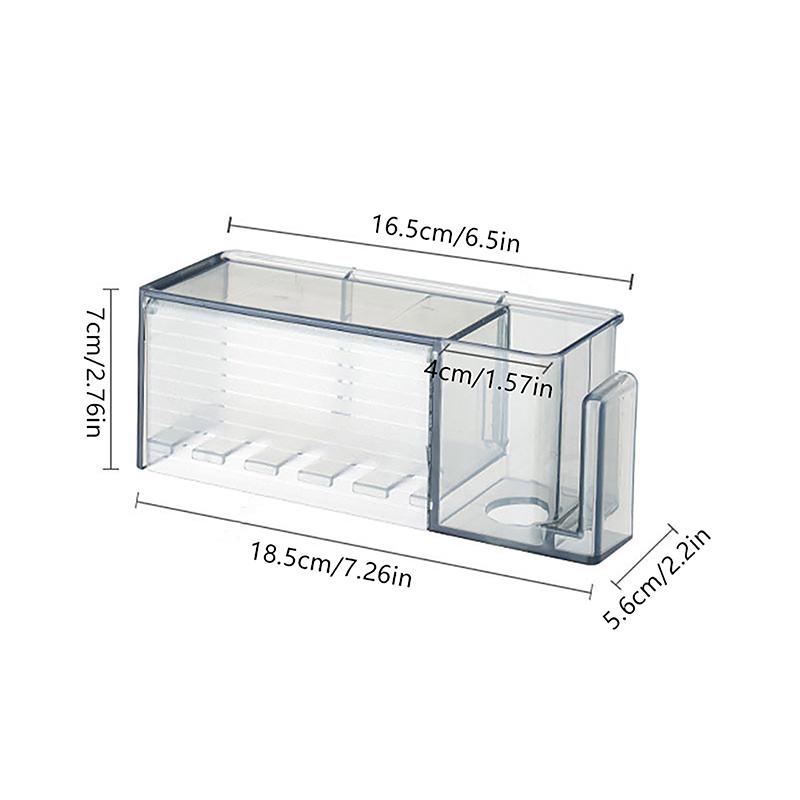 

Самоклеящийся держатель для зубных щеток Практичный с крышкой Настенная подставка для зубных щеток 5 слотов Вешалка для зубных щеток Ванная M Gray