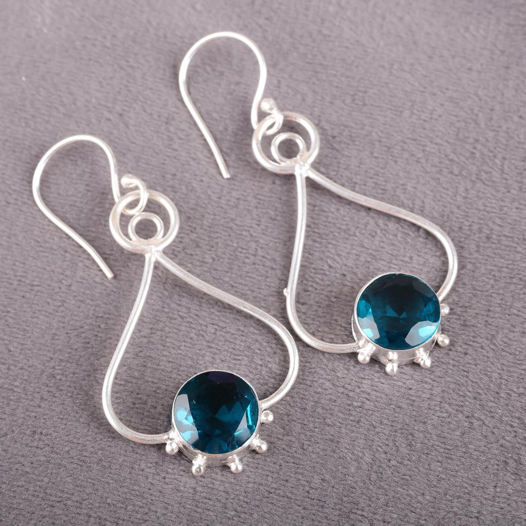 Apatite Handmade Silver Jewelry, 925 Sterling Silver Earring, Handmade Beautiful Gemstone Jewelry, Apatite Earring For Her