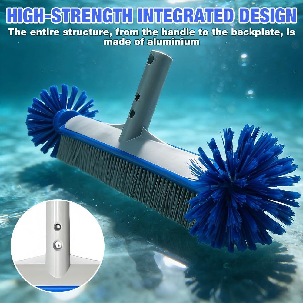 Round Head Bristles Pool Cleaning Brush 17 Inch Algae Removal Brush Swimming Pool