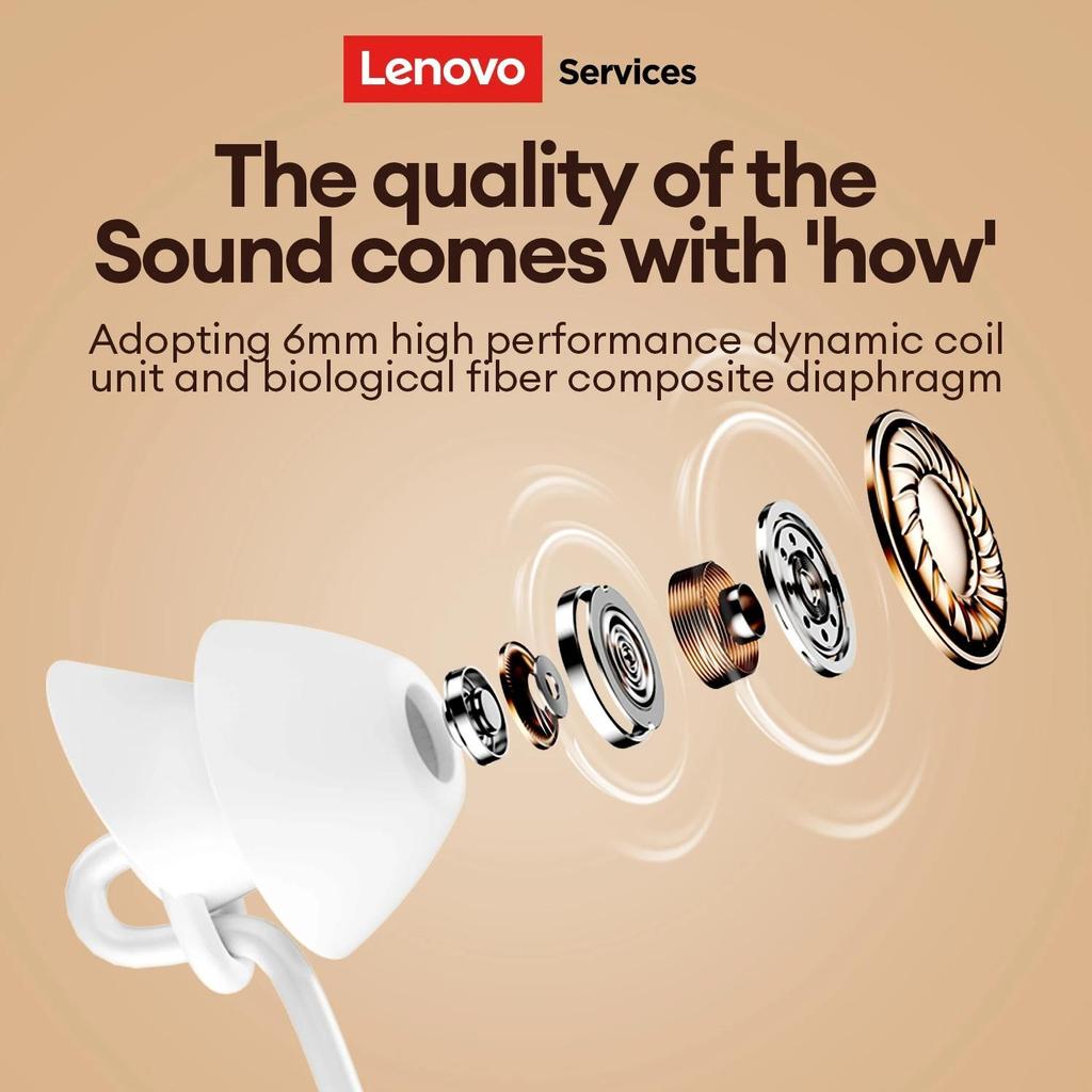 NEW Lenovo Y107 Wired ASMR Sleep Earphones 3.5mm In-Ear Wired Invisible Earphones Soft Silicone Comfort Wearing Earbuds With Mic