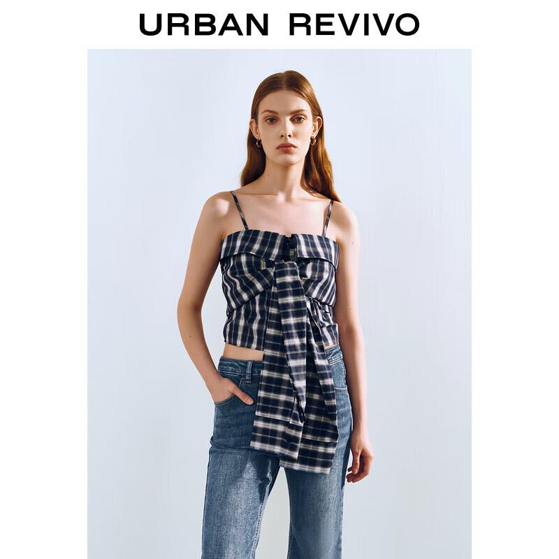 UR Women s Retro Contrast Plaid Cami Top S