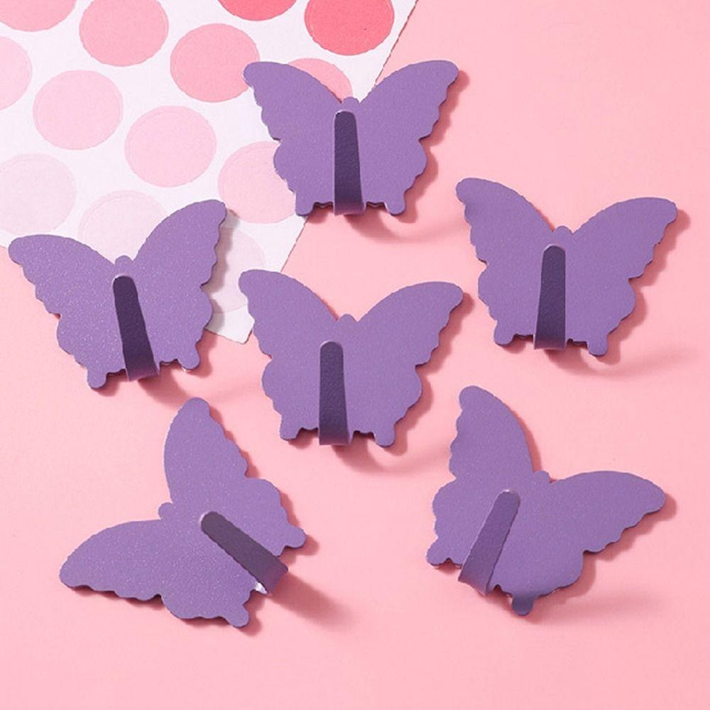 Wall Mounted Butterfly Storage Hanger Self Adhesive Key Holder Butterfly Wall Hooks  for Home