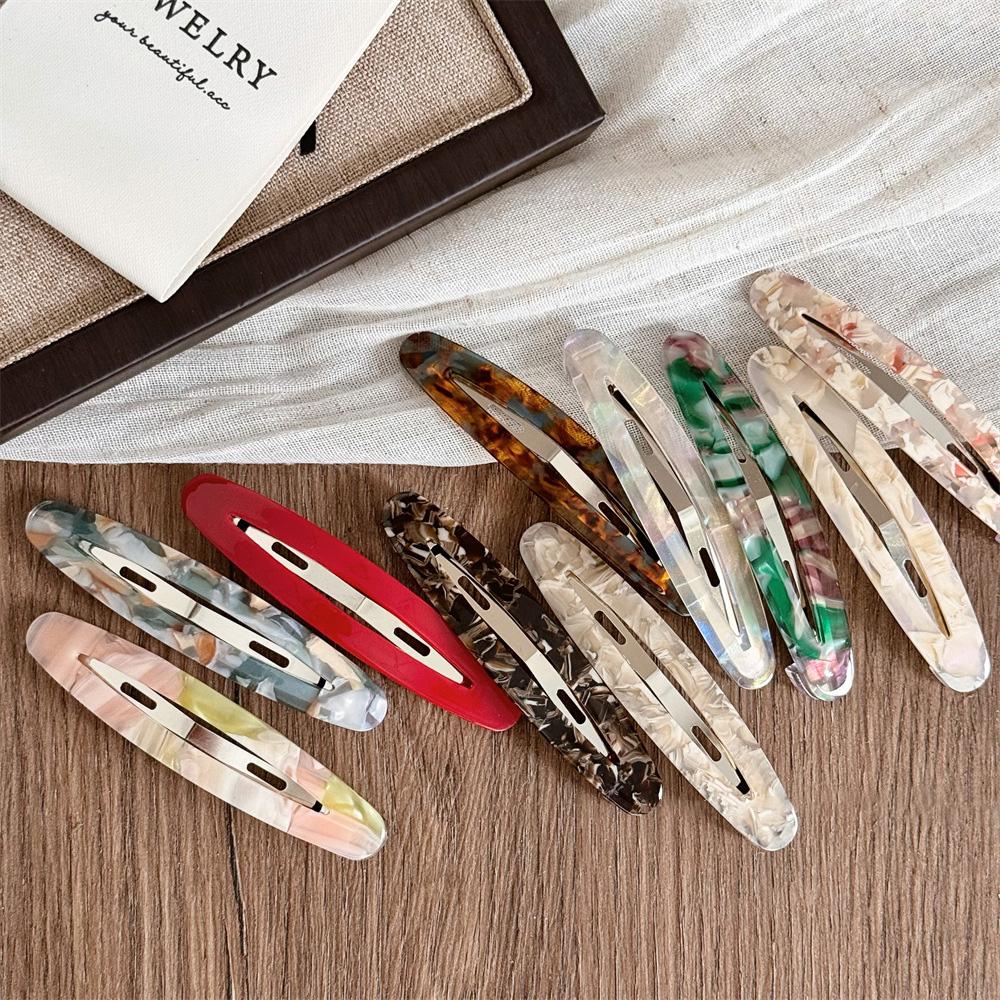 Acetate Hair Clips Bobby Pins Simple Sweet Oval Geometric Side Pins Hairpin Women Hair Accessories