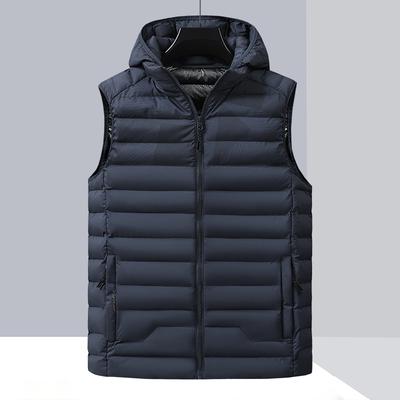 Down Cotton Casual Trend Detachable Hood with Thickened Warm Vest Mens Warm Hood Collar Jacket Sleeveless Vest Men's