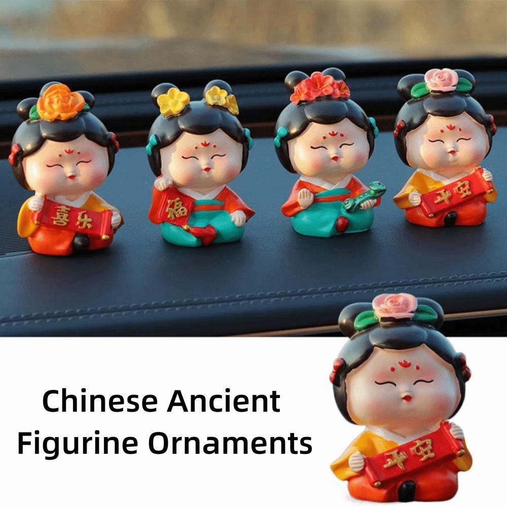 Art Craft Car Cute Doll Ornament Decorative Tang Dynasty Woman Figurine  Bookshelf