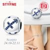 Zircone Blu Elegante Dodici Simboli Zodiacali Gemelli Leone Bilancia Perla in Rame Autentico Adatta a Braccialetti da Donna Fai da Te Regali Accessorio