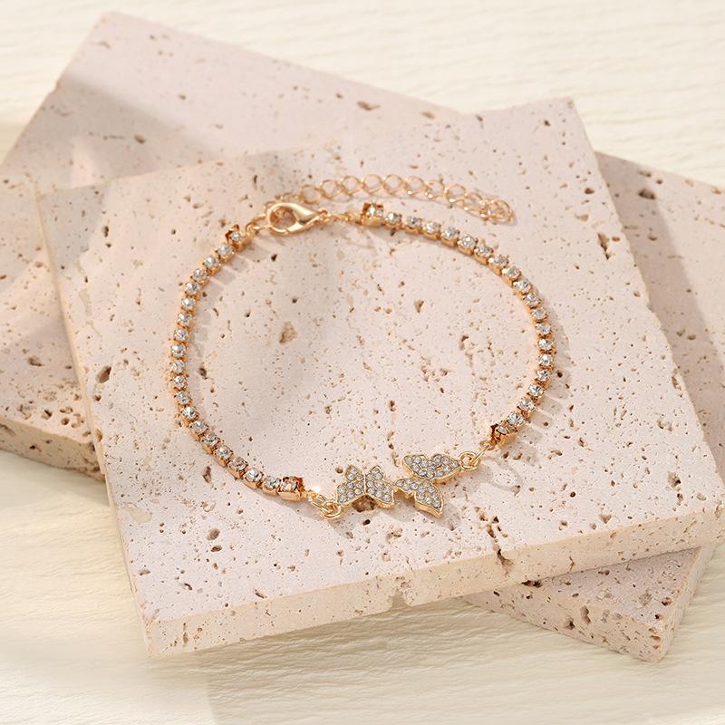 Personalized Creative Butterfly Diamond Bracelet Jewelry Women's Ins Simple Single Row Diamond Jewelry