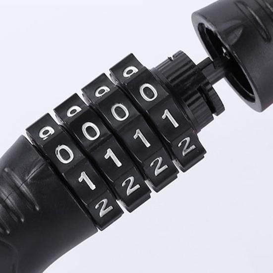 Bicycle Lock High Strength Rust-proof Sturdy Construction Four-digit Easy to Carry Anti-theft Zinc