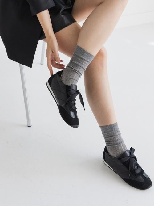 [Judar] Suede Combi Sneakers Black jd1948 225