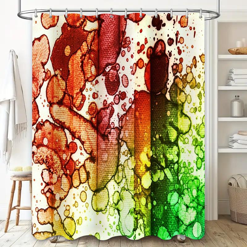 Modern Colorful Shower Curtain Waterproof Polyester Custom Printed Bathroom Decor Set Accessories