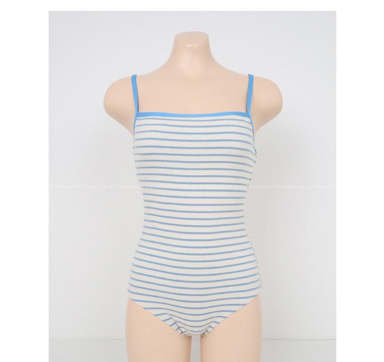 Korean Retro Striped One-Piece Swimsuit for Women