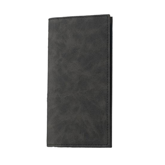 

Мужской кошелек двойного сложения, длинный кошелек с несколькими отделениями для карт, держатель для кредитных карт, клатч с окошком для удостоверения личности для повседневного или делового использования чёрный