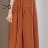 Damskie spodnie cropped w jednolitym kolorze z szerokimi nogawkami, elastycznym pasem, casualowe spodnie z kieszeniami, spodnie o luźnym kroju do noszenia na co dzień