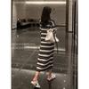 Gentle Soft Waxy Apricot Bottoming Sweater Skirt, Loose and Thickened Long-sleeved Knee-length Knitted Dress In Autumn and Winter