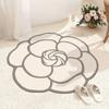 Soft Crystal Velvet Camellia Carpet Non-slip Quick-Drying Floor Rugs 60x60CM Absorbent Floor Mat Living Room Bathroom