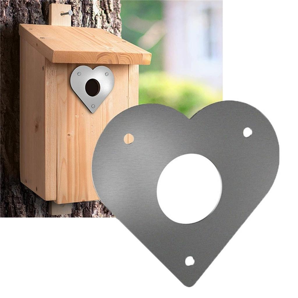 Bird House Entry Guard 28mm 32mm Metal Heart Shaped Design with Screw Protective Entrance Replacement for Box