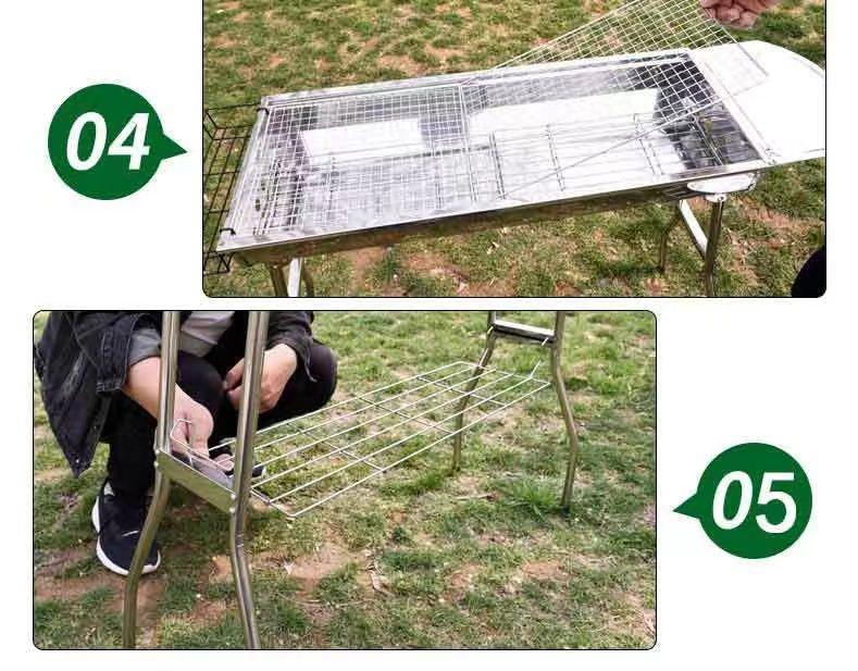 Portable Outdoor Folding Charcoal Barbecue Grill Rack