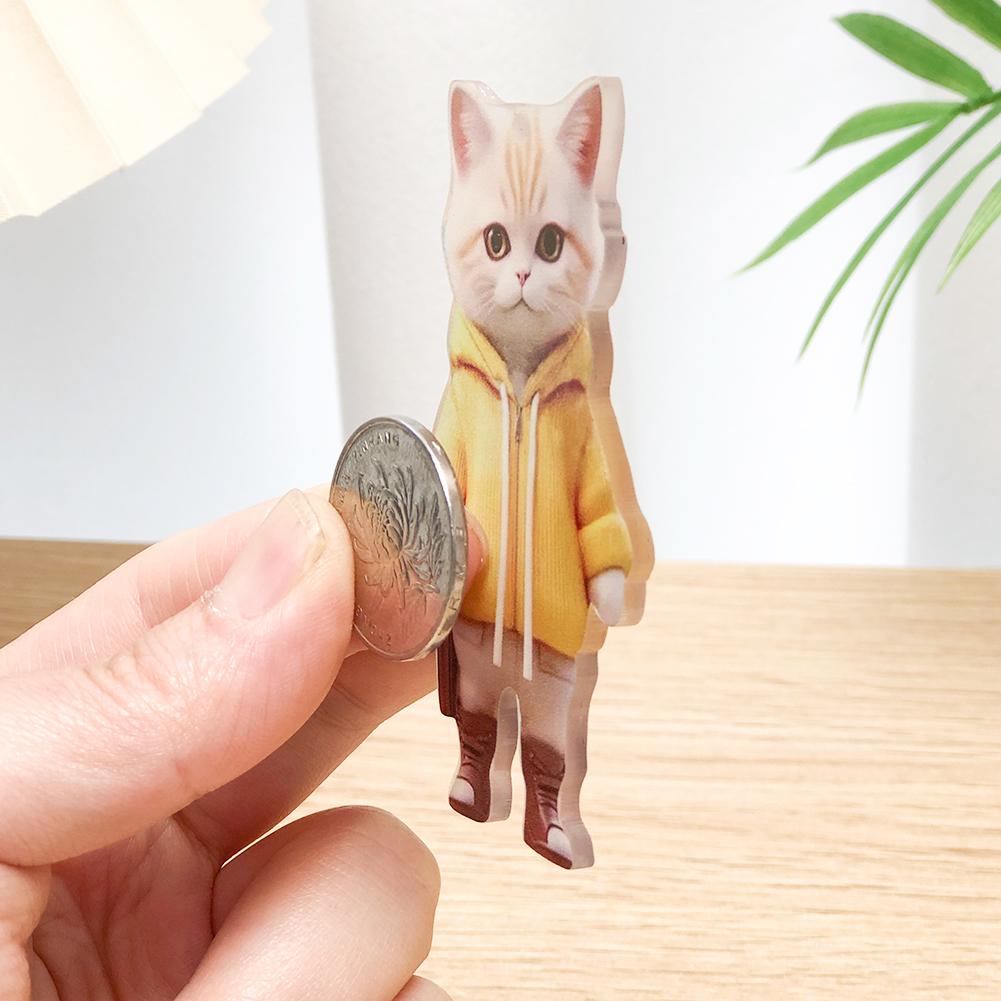 Fun Car Pendant Hanging Ornament with Chain Realistic Animal Cat-Shaped Rearview Mirror Hanging Decor Car Interior Accessories