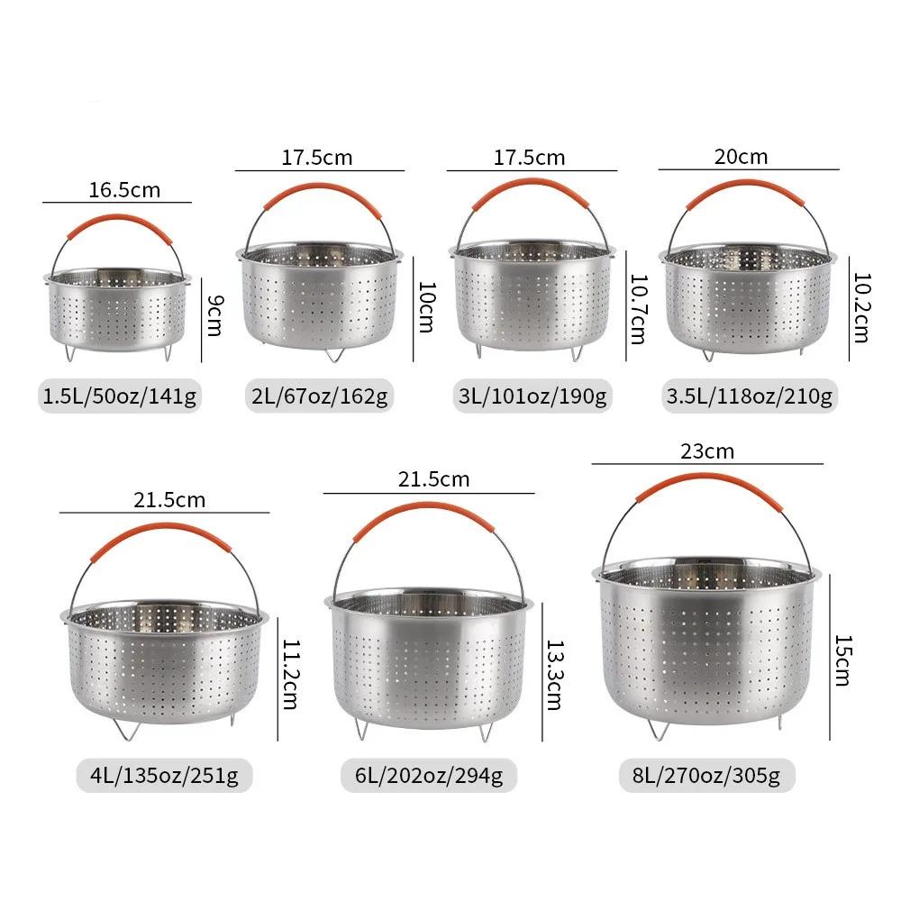Steamer Cookware-Steamer Basket for Instant Pot, Vegetable Steamer Basket Stainless Steel Steamer Basket Insert for Pots (3-8qt)