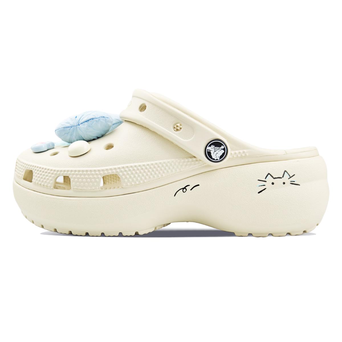 

Crocs Classic Platform Clog EVA Little Friend Cat Puff Shoes Casual and Comfortable Hole Shoes Women s White 36-37 белый