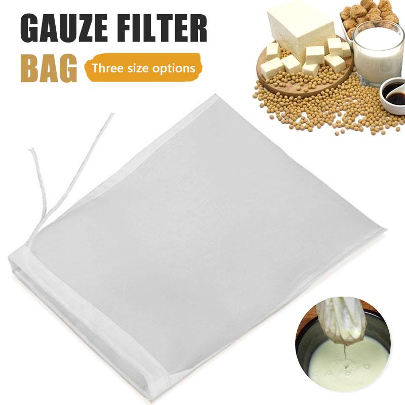 100 Mesh Gauze Filter Bag Multipurpose Reusable Liquid Food Strainer For Juice