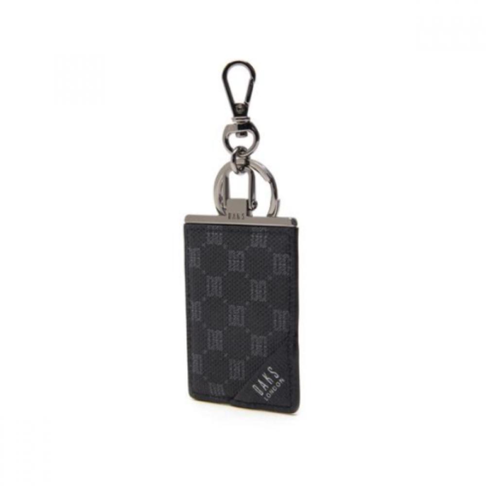 Daks Black Leather Dd Logo Keyring Dbho1f138bk Single option