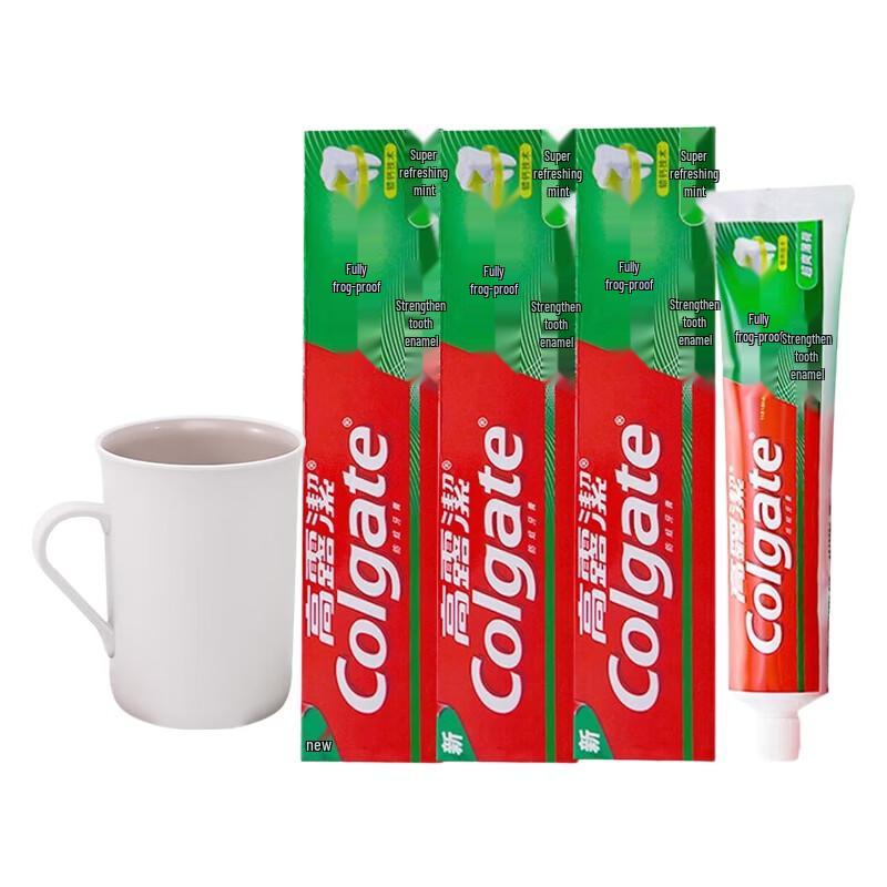 Colgate All-Round Cavity Protection Mint Toothpaste (3x250g) with Mouthwash Cup