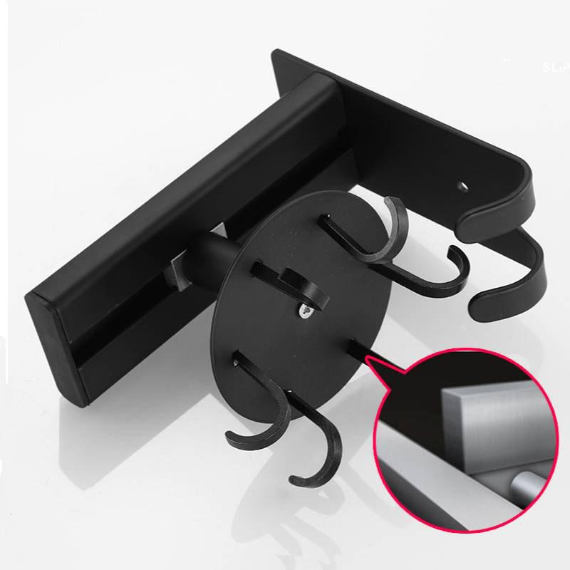 Kitchen Rotating Hook Free Punching 360 Degree Rotating Rack Wall Hanging Creative Space Saving Spatula Aluminum Storage Rack