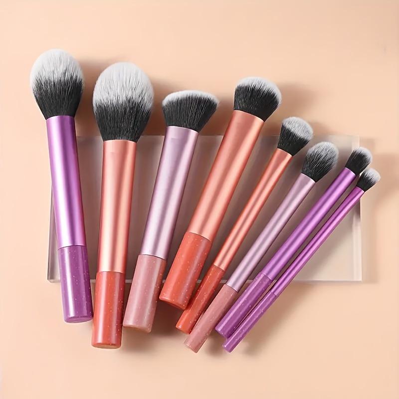 8-piece Portable Makeup Brush Set Lightweight Durable
