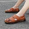 38-46 Summer Men's Large Casual Sandals Breathable Leather Sandals Beach Shoes