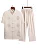 Summer Short-Sleeve Tang Suit Set for Middle-Aged and Elderly Men