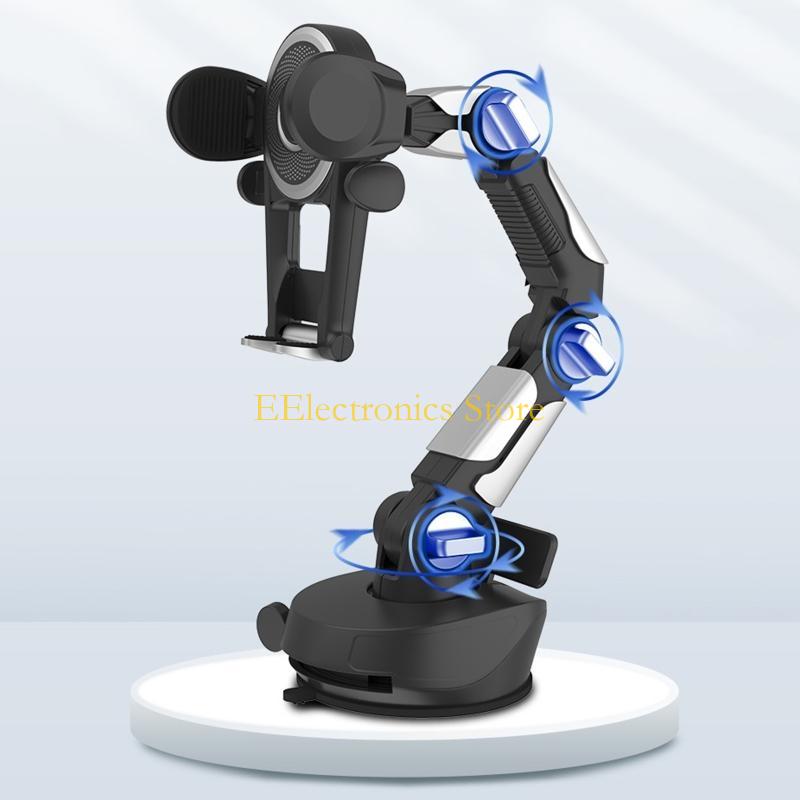 B03C Universal Car Cell-Phone Mount Cradles Extendable Holder Powerful Clamps Sucker Cup Bracket Arm for Auto Center Console China Mainland