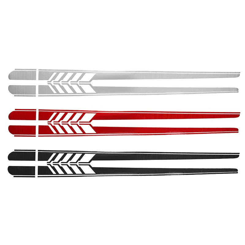 2PCS Racing Car Stripe Stickers Side Sports Decal Auto Car Both Side Door Body Styling Vinyl Decal Sticker Cover Decoration