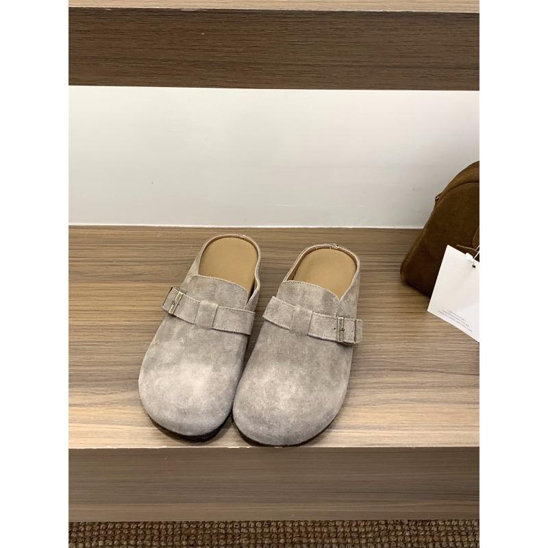 

Inner height-increasing slippers women s shoes outer wear new spring and autumn half-support single shoes 35 светло-серый