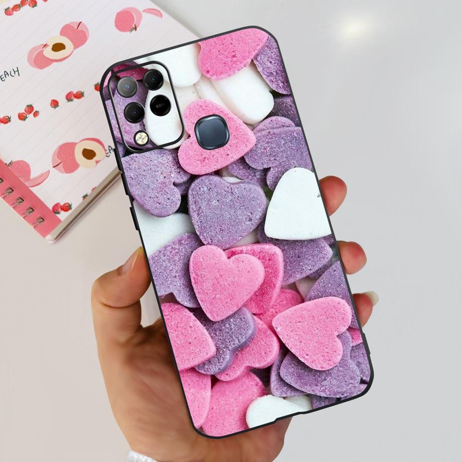 For Infinix Hot 11 G37 4G Case Cover Soft TPU Black Silicone Funda for Infinix Hot11 G37 Infinix X689F Fashion Pattern Bumper