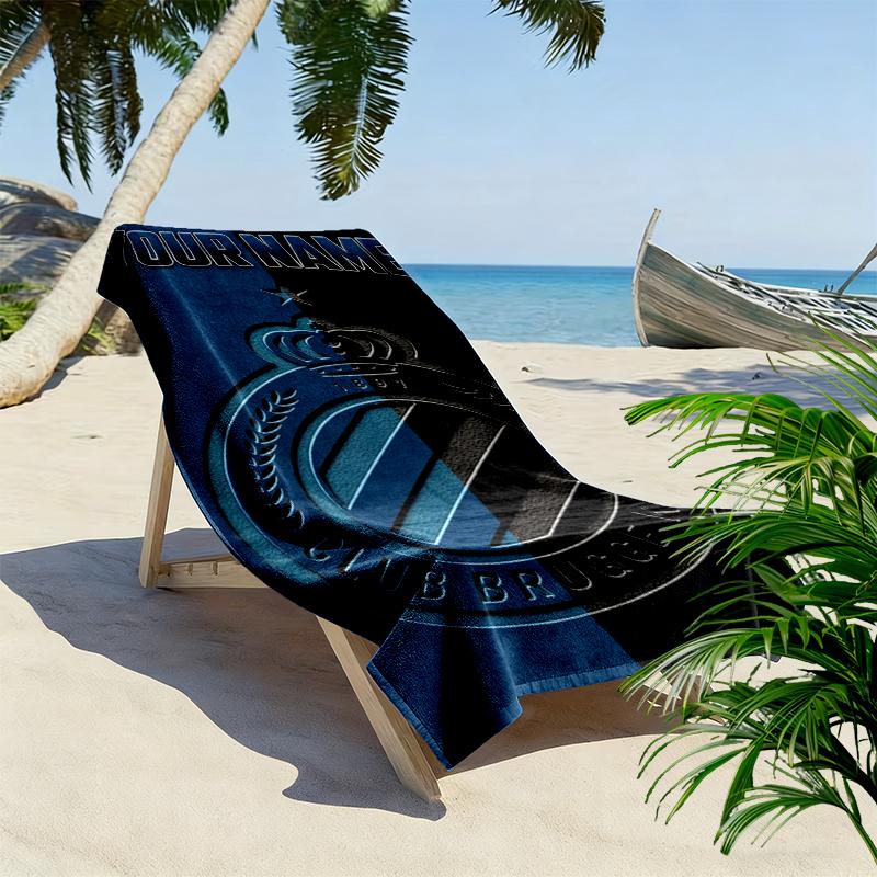 Custom Name Club Brugge Kv Print Beach Towel, Large Soft Quick Dry Towel for Beach Camping Swimming