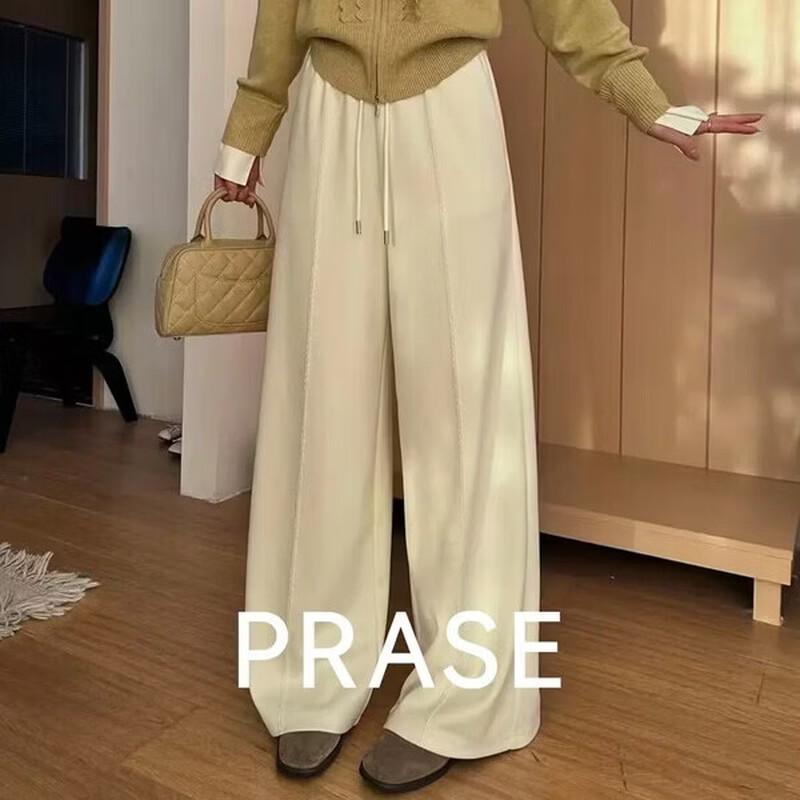 

PRASE Women s High-Waist Slimming Straight-Leg Knit Pants XL