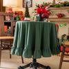 Solid Color Ruffled Tablecloth Cotton Blend Rustic Tablecloth Rectangular Square Table Cover for Farmhouse Home