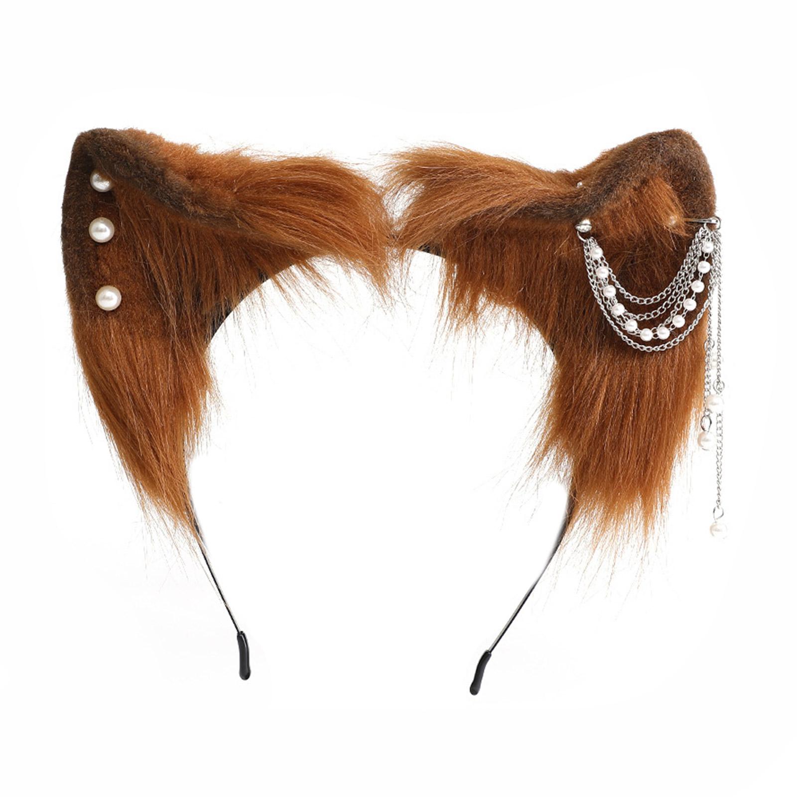 

Повязки на голову с кошачьими ушками, плюшевые обручи для волос, повязки на голову, аксессуар для волос для вечеринки косплея хаки