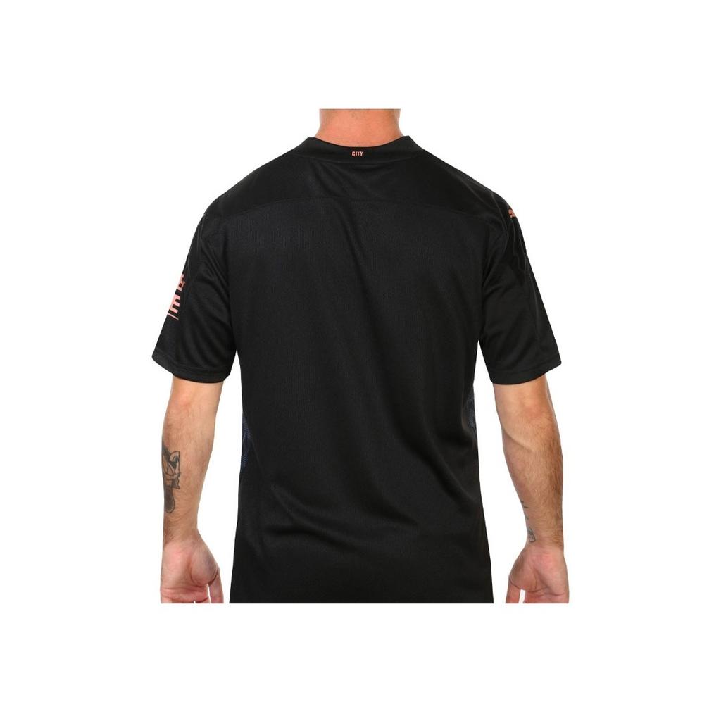 Puma Manchester City Football Club Away Color Block Sports T-Shirt Men Tops Black 757065-02