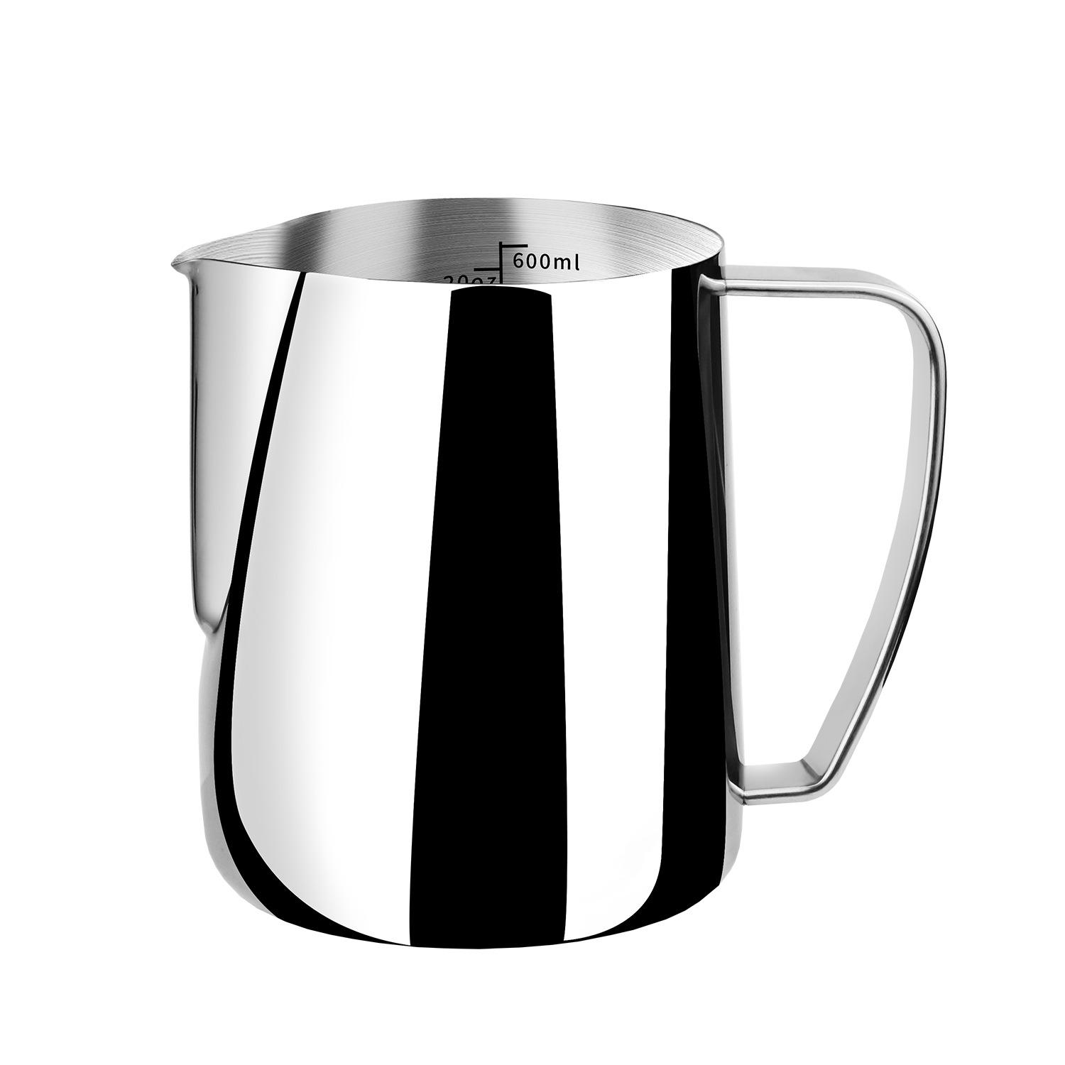 Sfee 304 Stainless Steel Latte Art Pitcher and Milk Frothing Cup, 400ml - Italian Coffee Cup with Measurement Scale for Milk Foam. 400ml